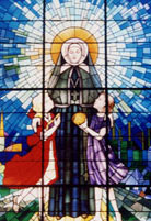 Stained Glass window of Emilie De Vialar at Kalamunda