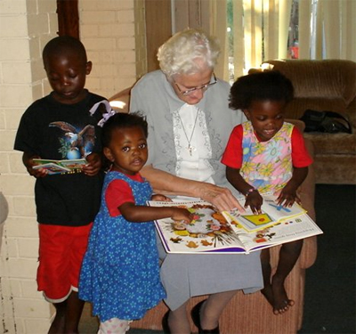 Sr. Anastasia with the children