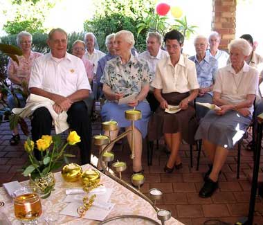 Gathering for Golden Jubilee Mass at Canning Vale