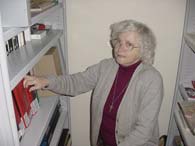 Sr Marietta working in the Congregational Archives. 