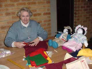 Sr Benedicta at her charity craft work