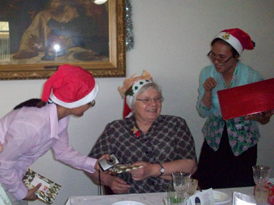Sr Krystyna is also given a gift