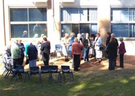 Srs, Sr K's family members,Staff and Students gather for naming of Sr Kieran Courtyard after Seton Day Mass