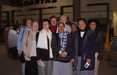 The Australian Province of SJA sponsored three Thai Sisters (one working in the Philippines) to attend World Youth Day accompanied by Sr Bernadette Casey. They are pictured here with local SJAs and postulant, Lilian Bong, at Perth Airport before they left.