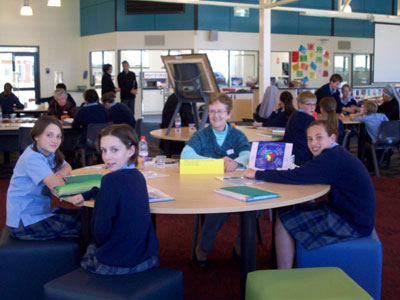 Sr Elizabeth speaks about the Congregation to students at Holy Cross College.