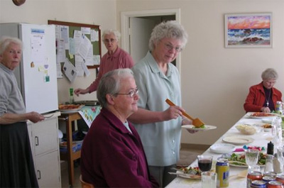 Sr Alma Carey (foreground) with Srs after the meetings at Beaconsfield; an opportunity to farewell many of them before she leaves for her new mission in Israel